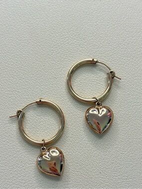 HRH Collection bubble heart hoop earrings